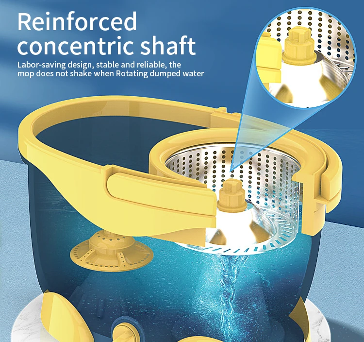 
Free Sample Manufacturer Electrostatic Magic Mop Household Spin Floor Stainless Mop Cleaner Set 