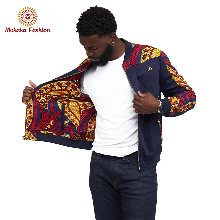 Новинка 2021, двусторонняя мужская куртка-бомбер цвета Африканской Анкары, модная африканская Мужская одежда, дизайн