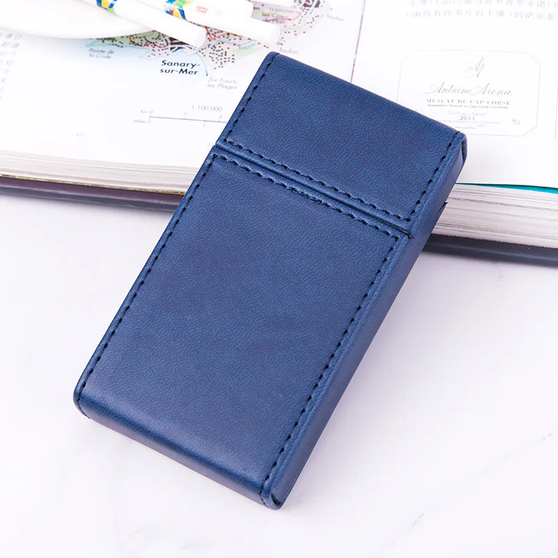 Custom Personalized Magnetic Laser Engraved Pocket Case Pu Leather Classic Metal Name/ Business Card Holder