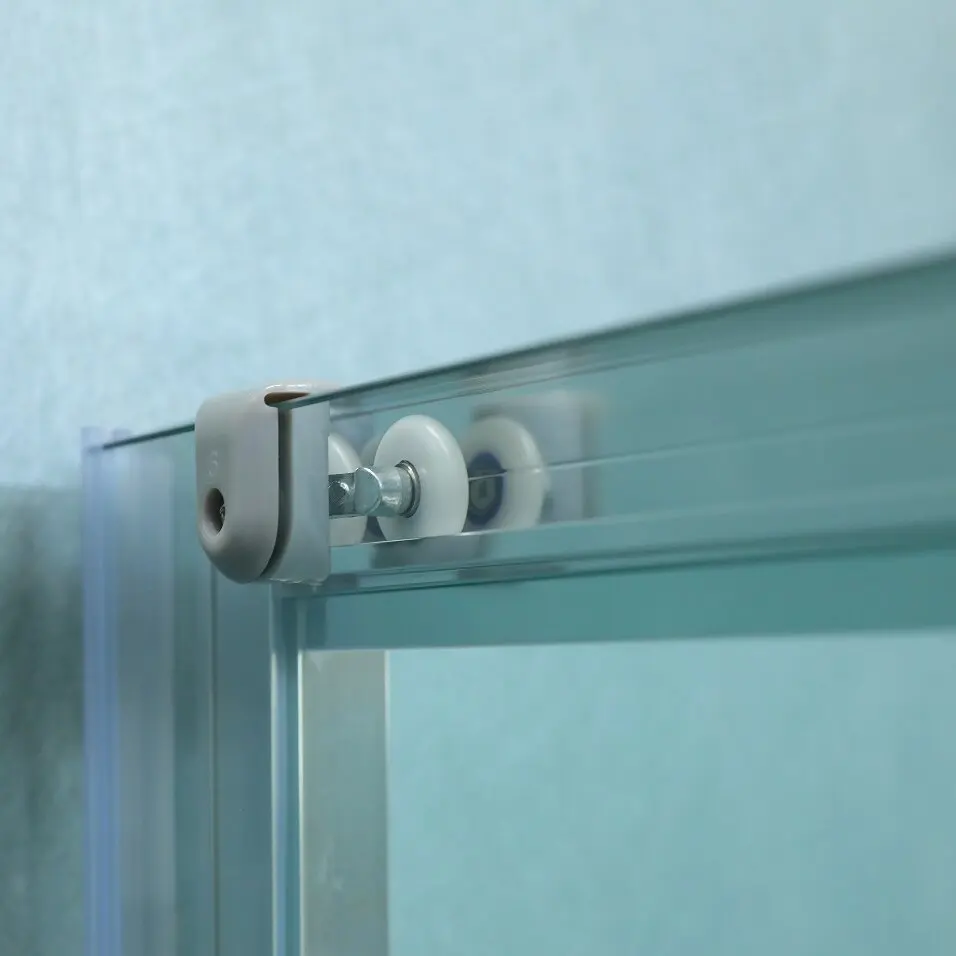 Glass Shower Cubicle White Color Hotel square Shape Standing Corner Sliding Door Shower Enclosure with Base