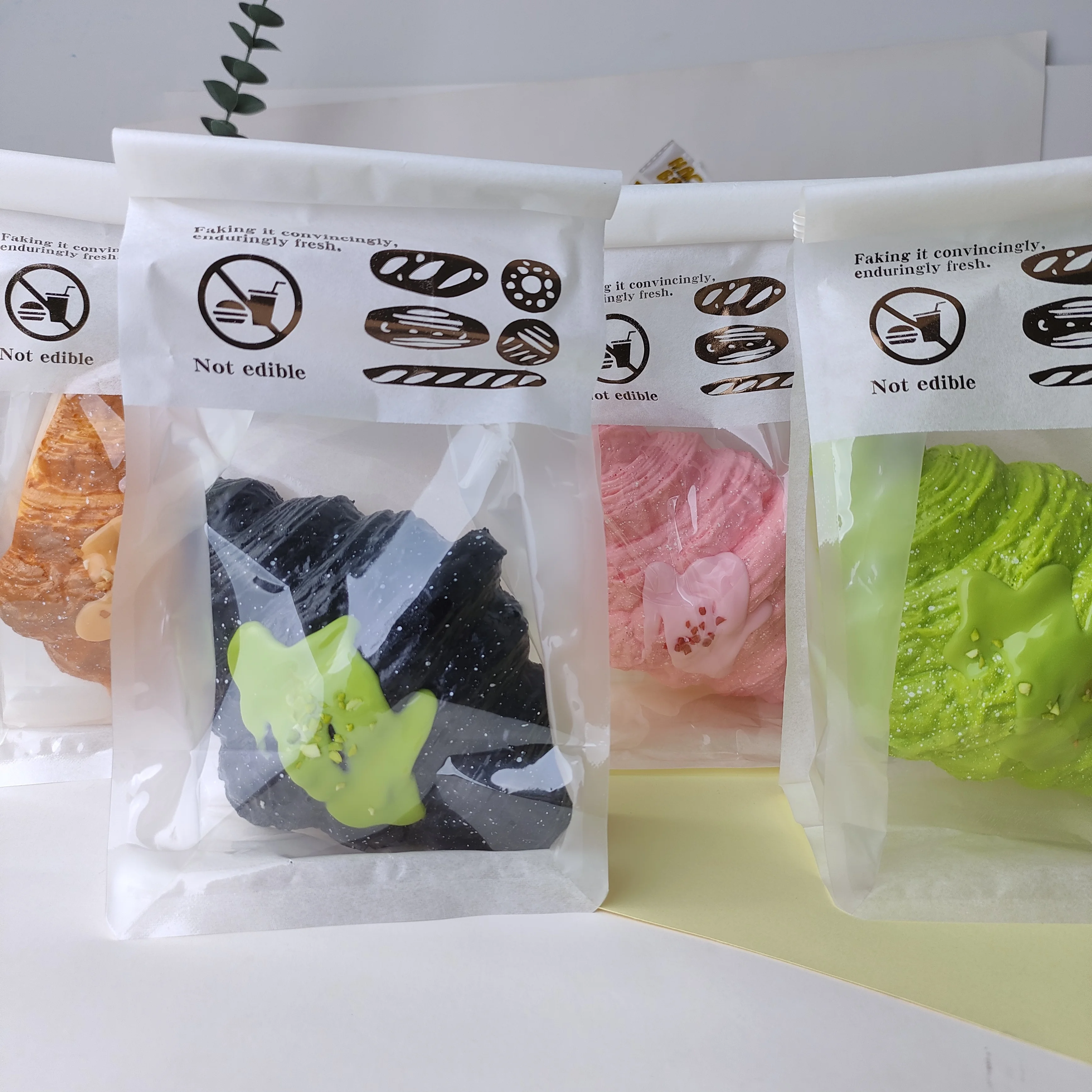 Wholesale factory direct wet soft sticky hand slow rebound decompression extrusion vent simulation croissant model toy