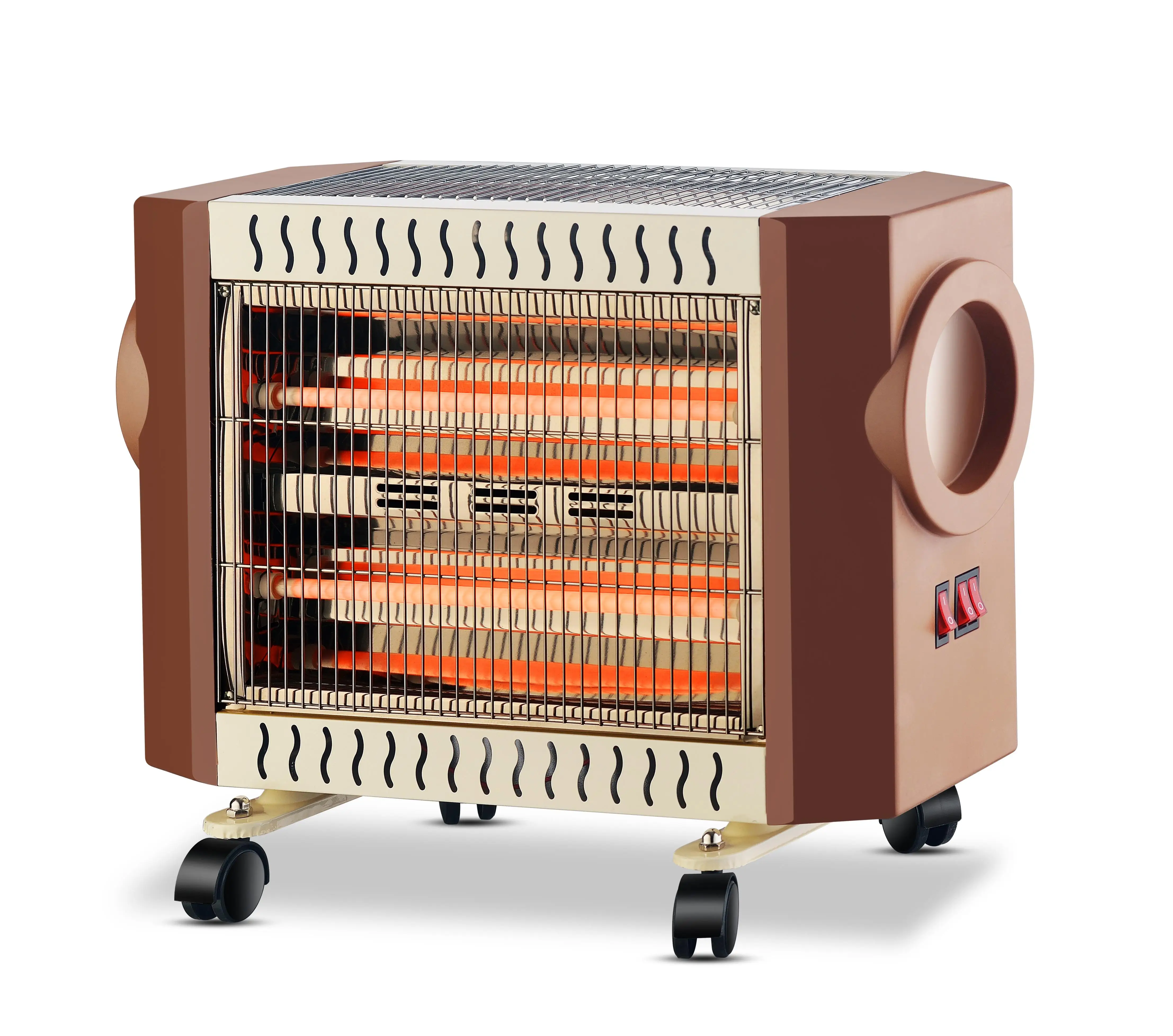 CB/CE 2022 Hot Selling New Style 3 Faces Small Size Quartz Heater With 6 heating elements 2000W