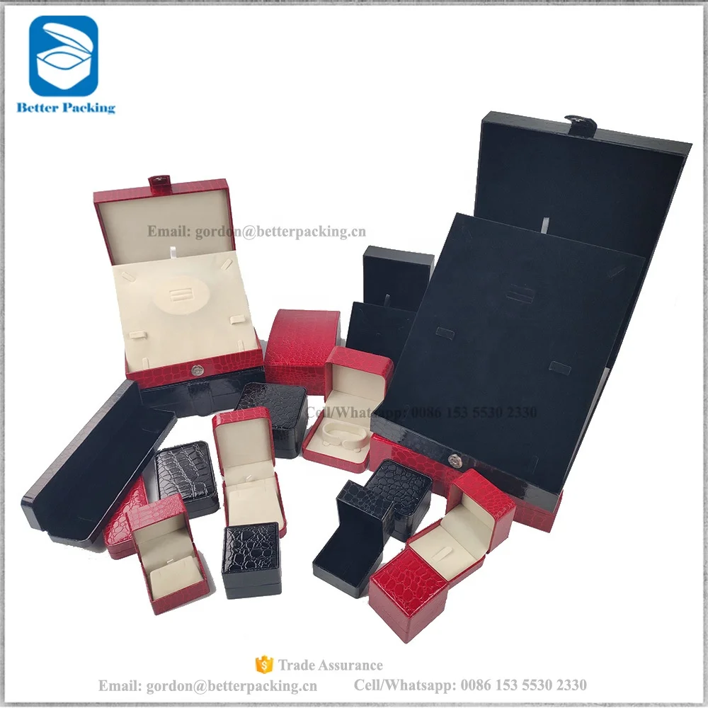 
JBS280R1 Dubai Hot Sale Black crocodile Faux Leather Jewellery Big Sizes Ring Box 