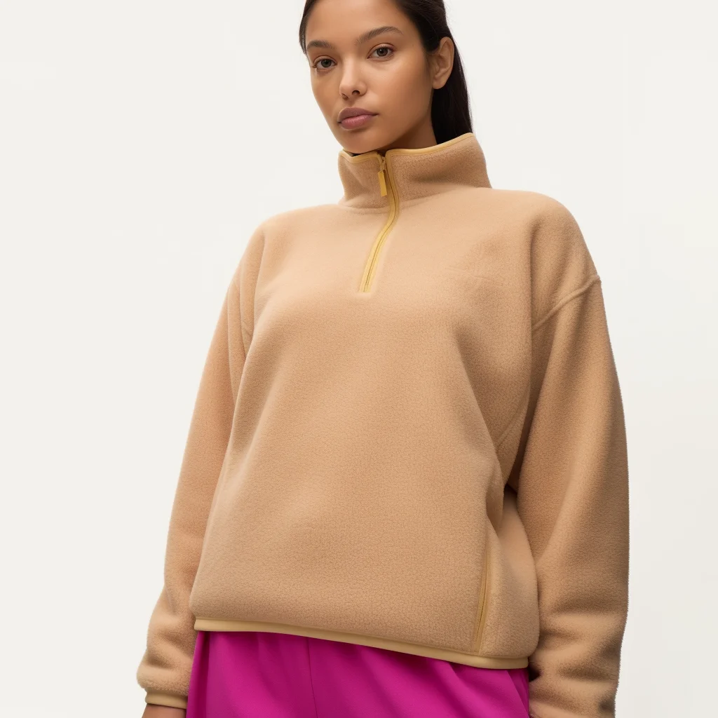 Wholesale Plus Size Athletic Pullover Tops Polar Fleece Half Zip Sweatshirt Men