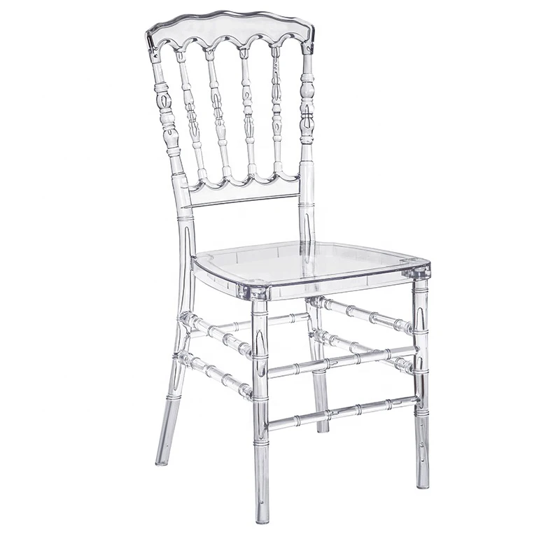 Use Commercial Transparents Grade Resin Crystal wedding Napoleon Chair