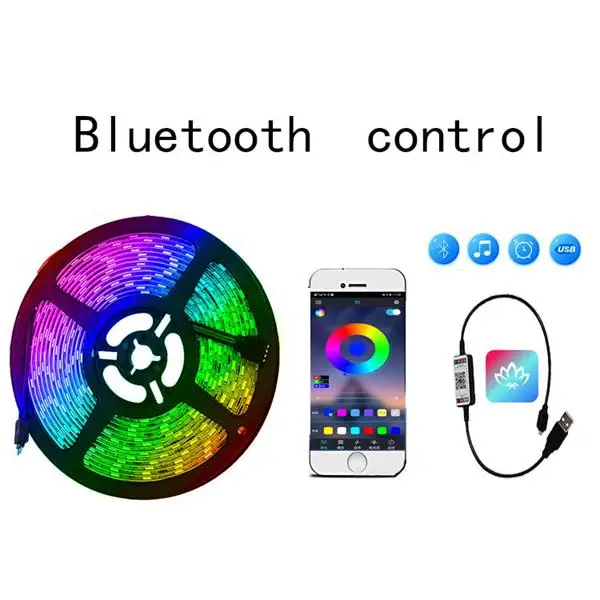 DC 5V Flexible LED Light USB LED Strip Light SMD 5050 RGB Colorful  Tape Ribbon APP Waterproof TV Background Lighting