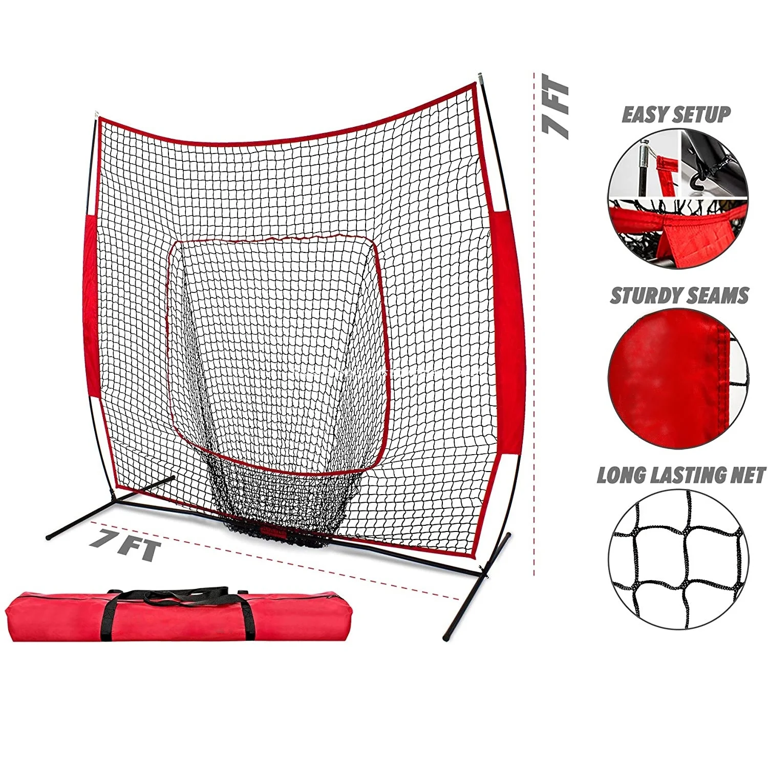 Portable Professional Batting Training Practice 7*7 Hitting Batting Baseball Net
