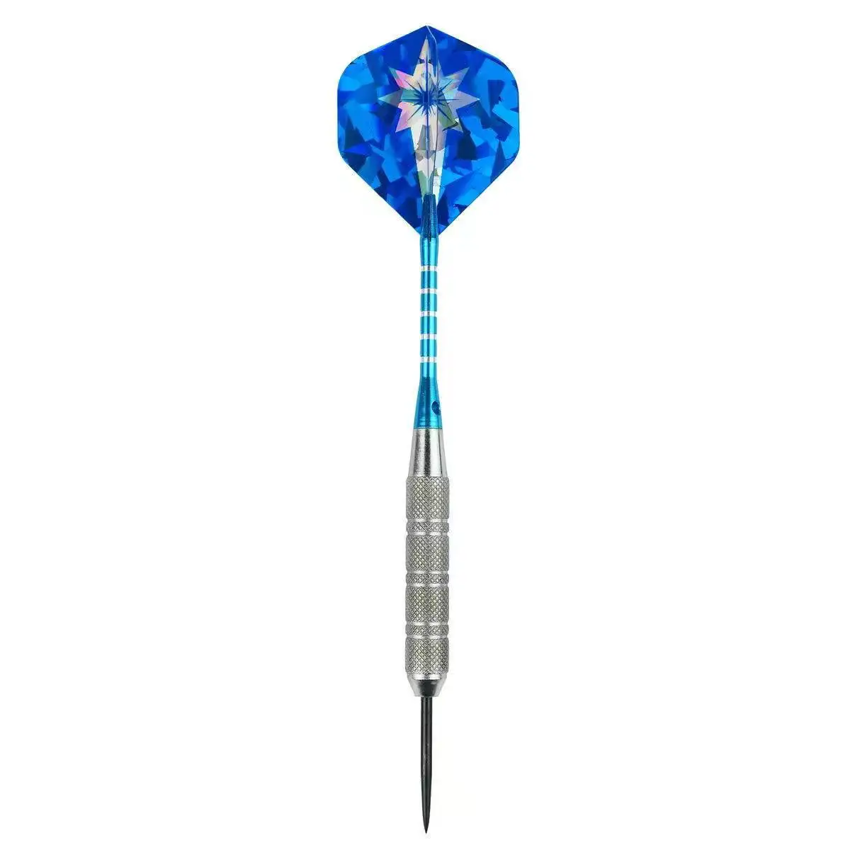 Steel Tip Darts Set 22 Grams with Aluminum Dart shafts And 12 Rubber O Rings+16 Extra Flights ,Silver and Blue