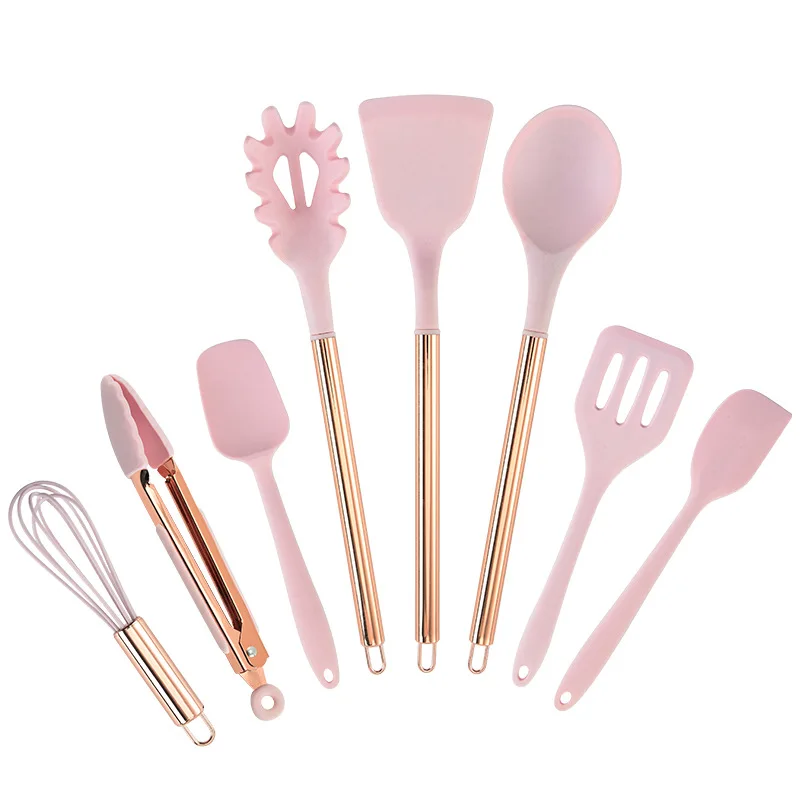 Unique Design Hot Sale Pink Silicon Cooking Tools Silicon Kitchenware and Cookware