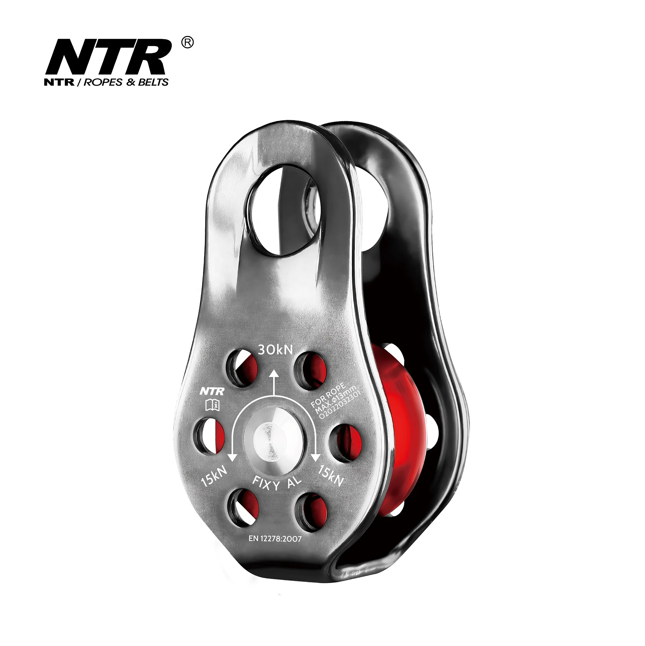 Rope Pulley 30KN Aluminum Alloy Single Swivel Pulley Fixed Tree Rock Climbing Pulley Rappelling Arborist Rescue