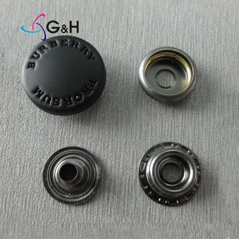 custom logo custom buttons logo brand metal snap button spring snap buttons