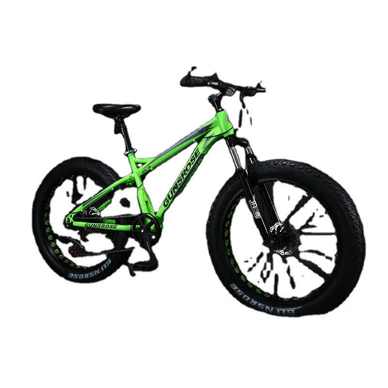 Factory direct wholesale 26 inch snowmobile mountain bike suspension disc brake wide tire adult bicycle