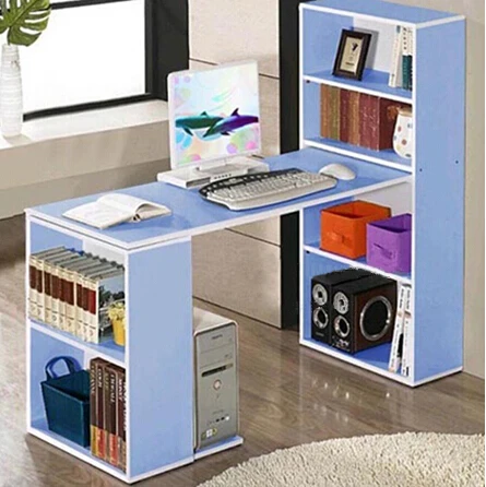 Modern Industrial Large Open Bookshelves MDF Material Study Writing European Style Home Office Computer Desk