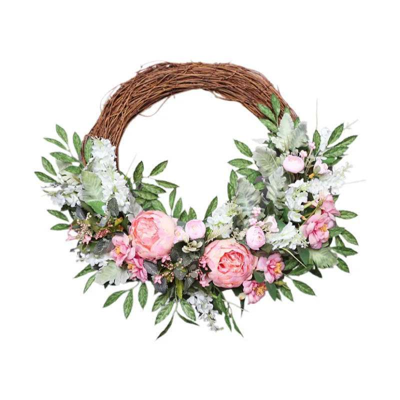 Artificial Decorative Landscape Flower Wreath for Summer All Year Round Spring Wedding Birthday Fireplace Wall Decoration