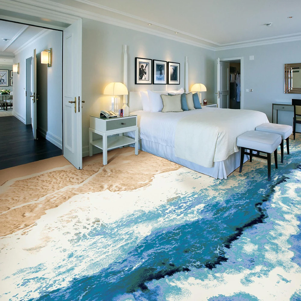 HJ eco-friendly marine carpet decoration tufted printed wall to wall carpet rolls for hotel room carpet