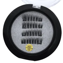 Double magnet false eyelashes glue-free pure handmade 3d magnetic artificial mink eyelashes