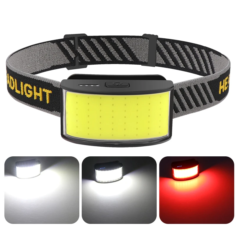 90 degrees of adjustment rechargeable surface all perspectives trail running headlamp cob led head lamp