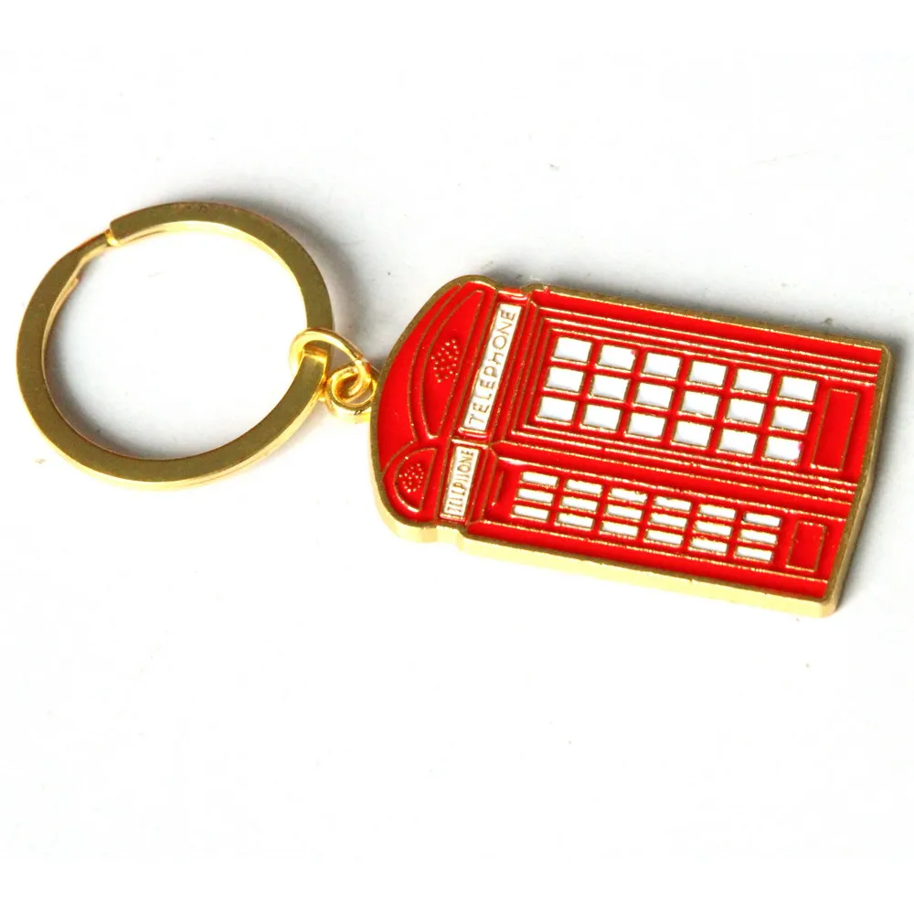 Wholesale custom metal London England tourist souvenirs Telephone booth Soldier keychain