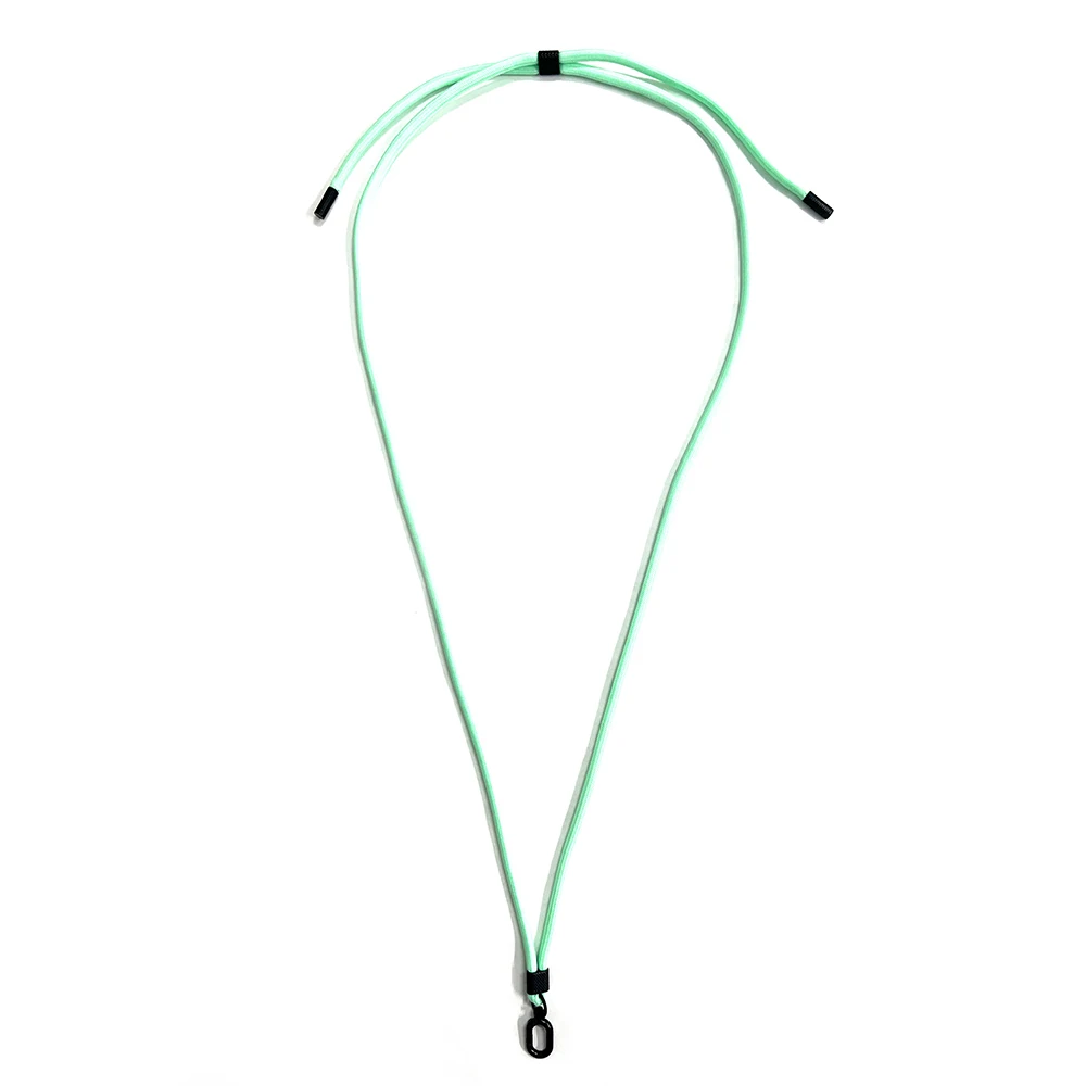 4mm Colorful Braided Nylon Round Rope Fashion Fluorescent Green Long Lanyard Keychain Necklace with Adjustable Accessory