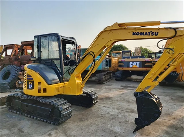 Хорошая цена японский оригинальный экскаватор komatsu pc55 pc55mr 1 тонна 2 тонны 3 4 5 6 тонн бывший в употреблении