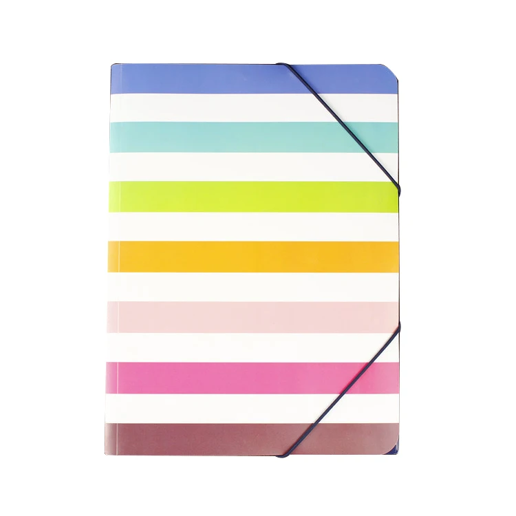 High quality direct sale custom logo cheap portable document bag pp plastic folder a4 size file folder bag with elastic