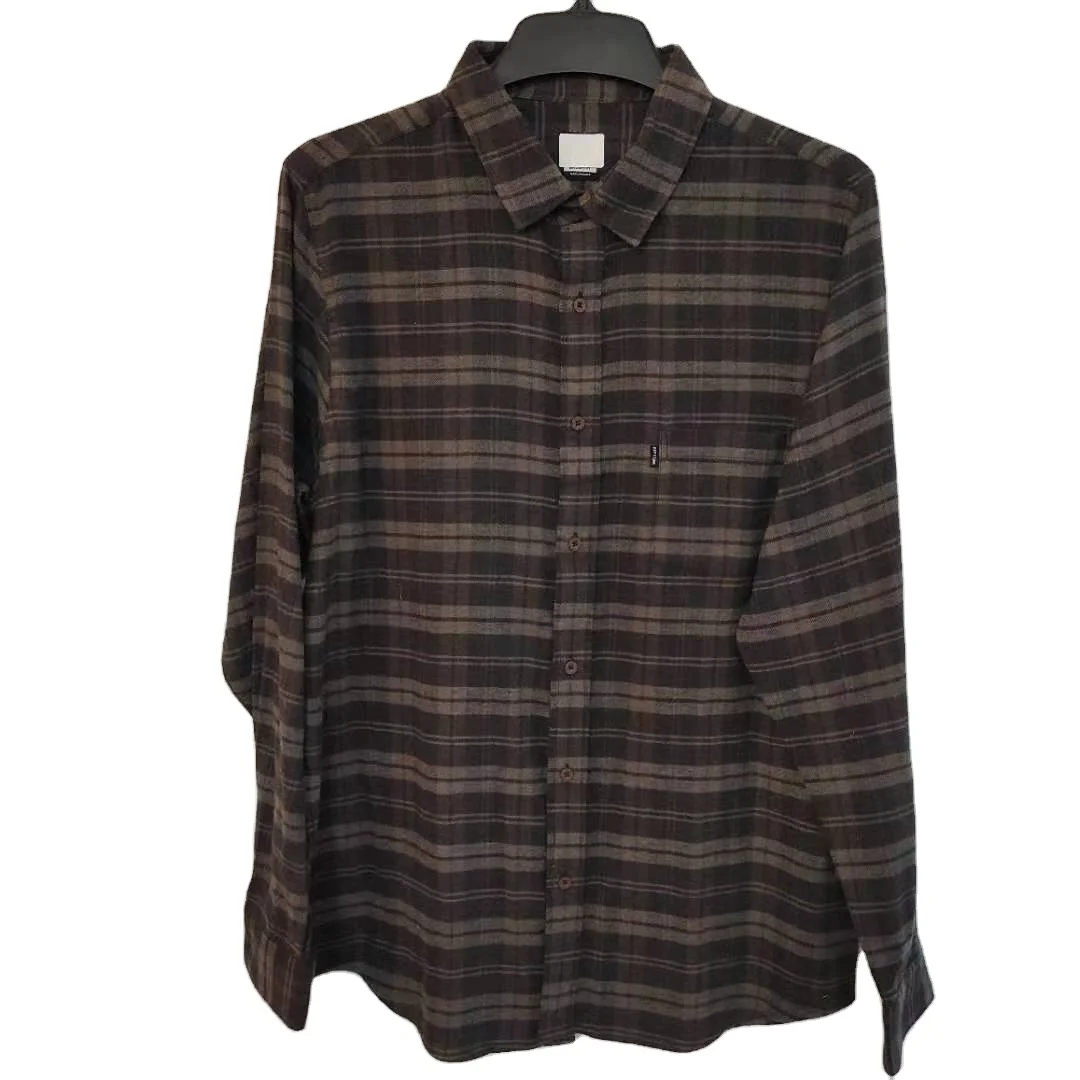 Оптовая продажа, мужская хлопковая рубашка в клетку хорошего качества на заказ