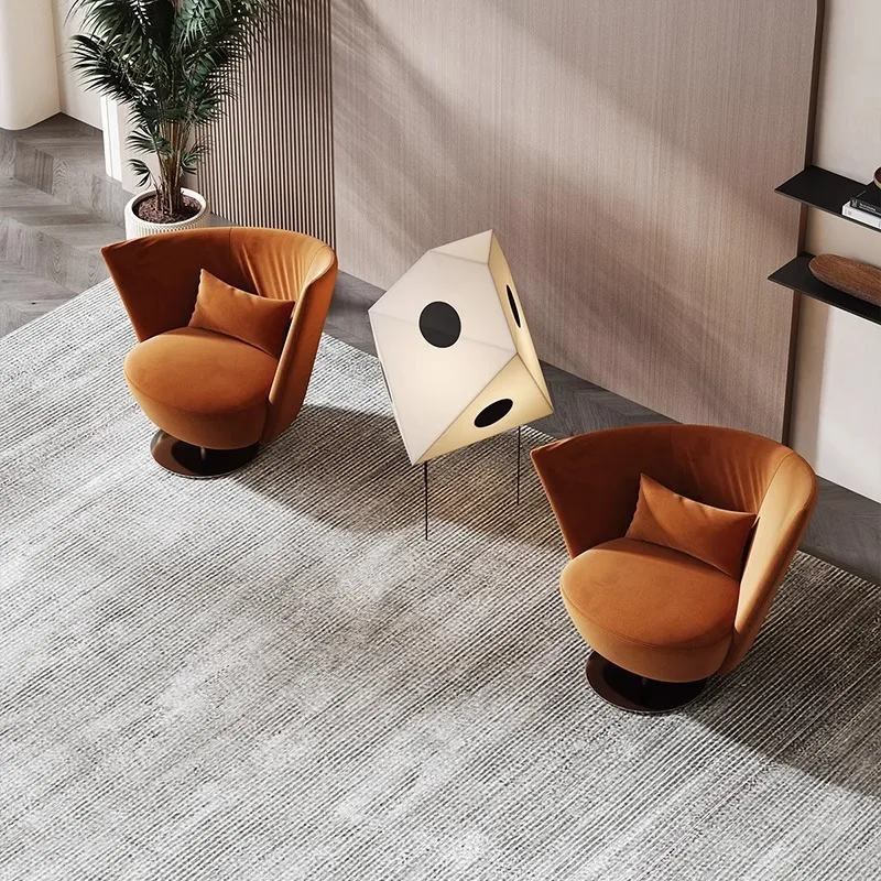 Modern Design Swivel Chairs Living Room Arm Chair Single Seater Swivel Barrel Accent Sofa Chair