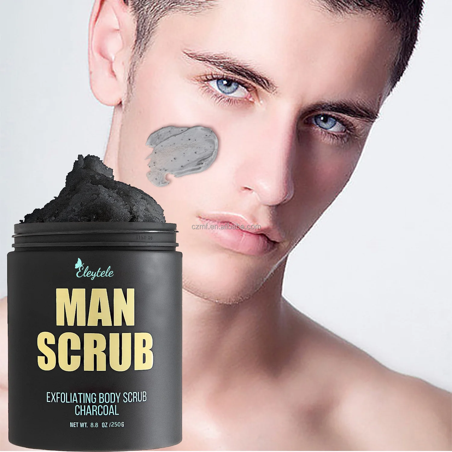 Wholesale 100% Natural  Tea Tree Men Body Scrub Deep Cleaning Exfoliating Face Scrub For Men Bamboo Charcoal Scrub For Face