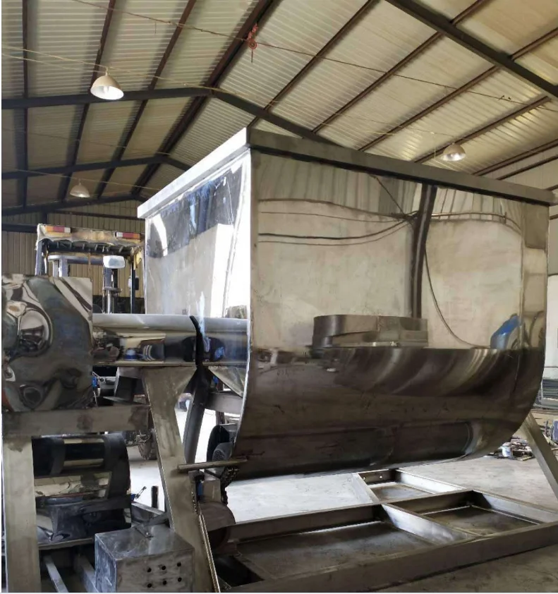 Horizontal stainless steel concrete/chemical product double screw mixer