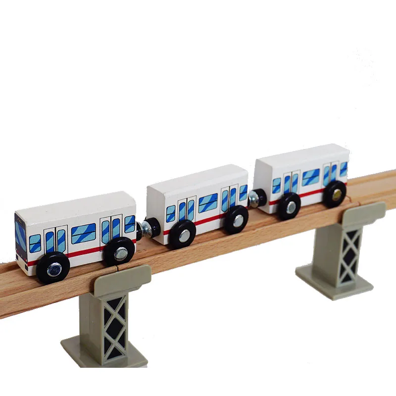 Wooden Train Tracks Compatible with  Wood Toy Railroad Set Wooden Train Cars for slot Toy