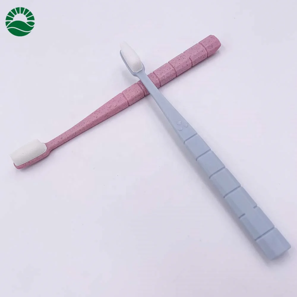New eco friendly wheat straw nano brush head biogegradable toothbrush
