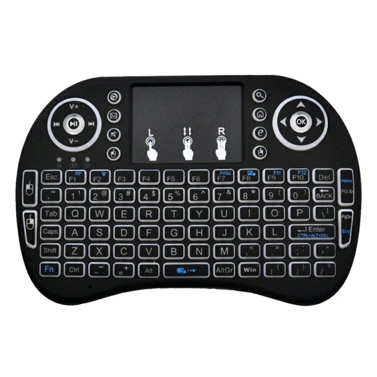 Лидер продаж мини-клавиатура с Цветной подсветкой Мини i8 Air Mouse 92 клавиши QWERTY 2 4G беспроводная клавиатура и