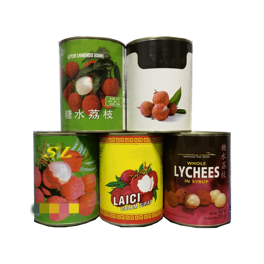 Китайские консервированные фрукты Fujian Litchi 567 г/2840 г свежие личи в