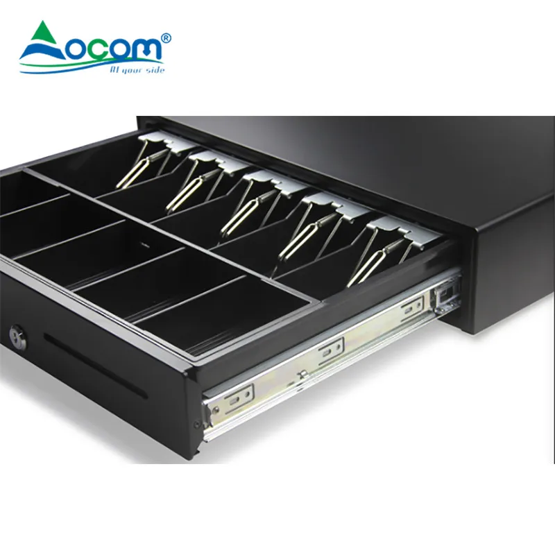 ECD-460S OCOM 460mm Wide Large  5 Bill and 8 Coin Trays Metal Cash Drawer for Cash Registers