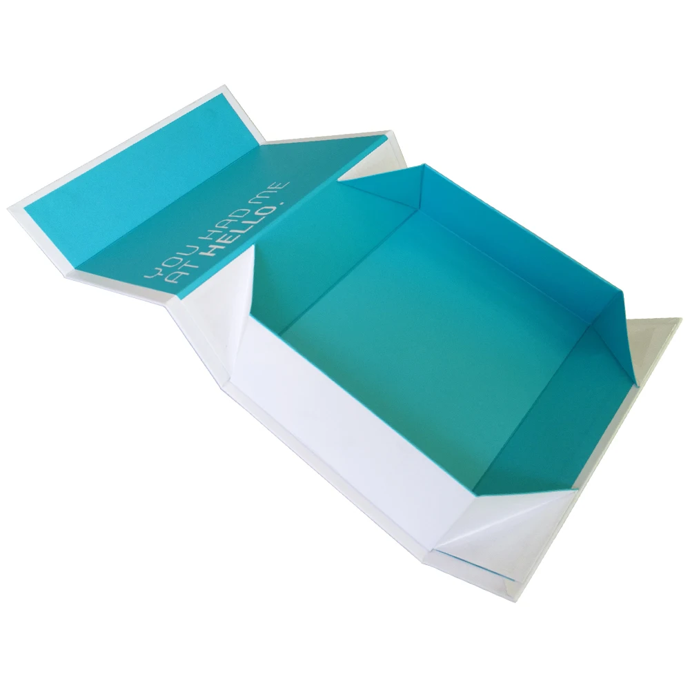 Luxury gift packaging magnetic foldable box with ribbon