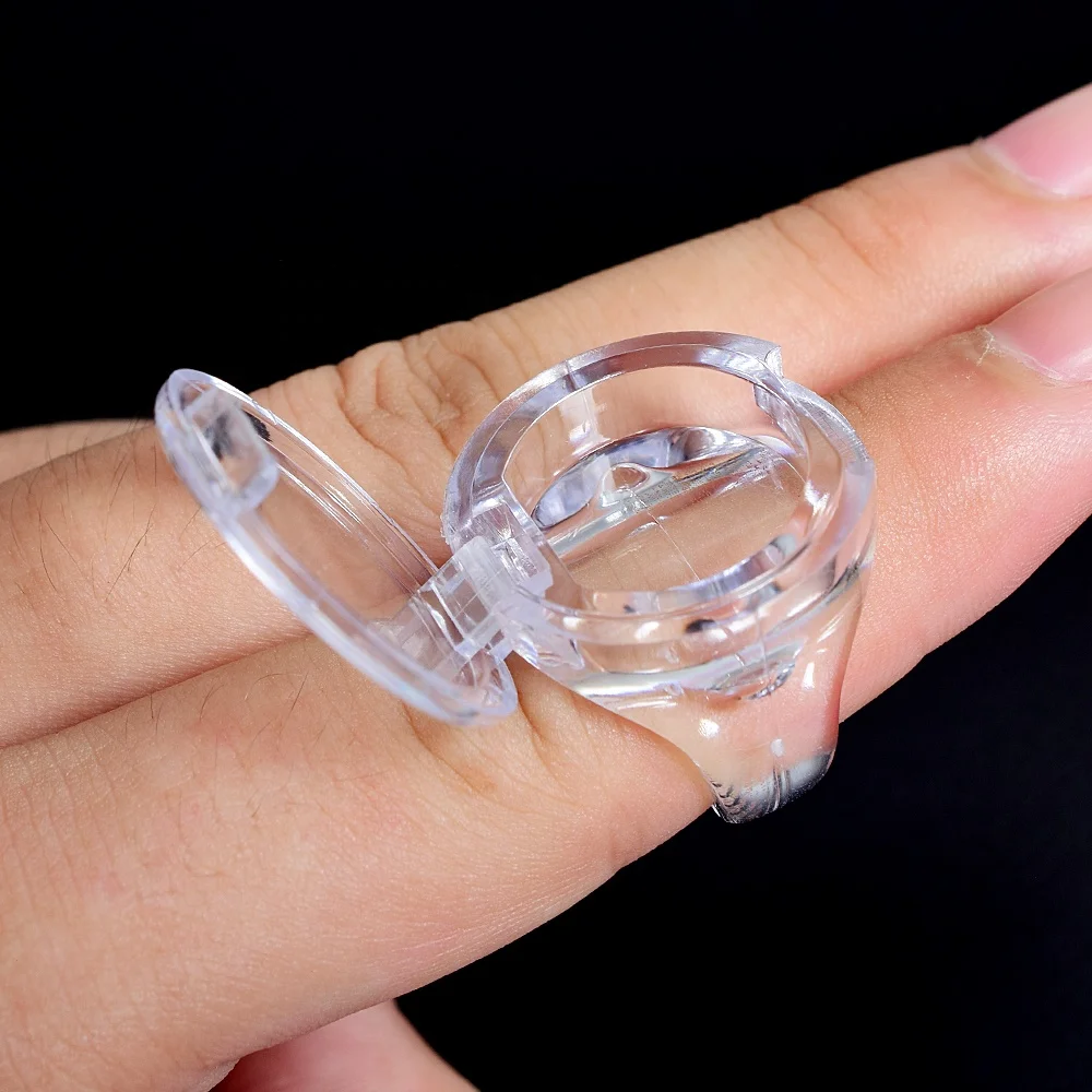 New Pro Clear Clamshell Tattoo Ink Ring Cups  With Cover Semi-Permanent Makeup Accessories Tattoo