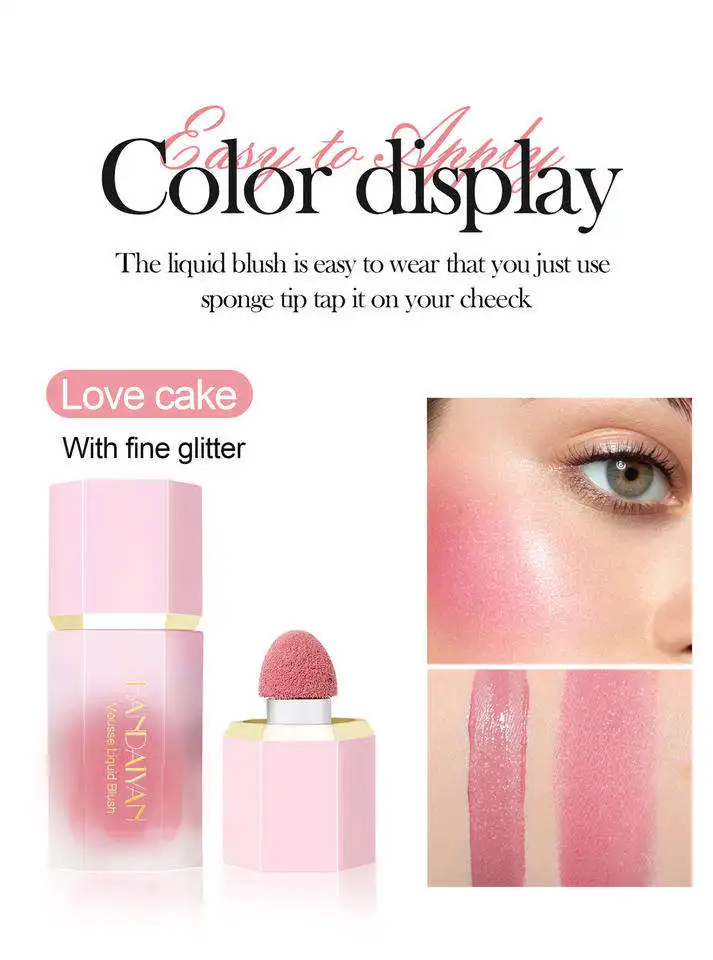 Hot Sale Liquid Cream Blush Lip Eye Cheek Long Lasting Tint Makeup Multiple Colors Waterproof Liquid Blush Makeup