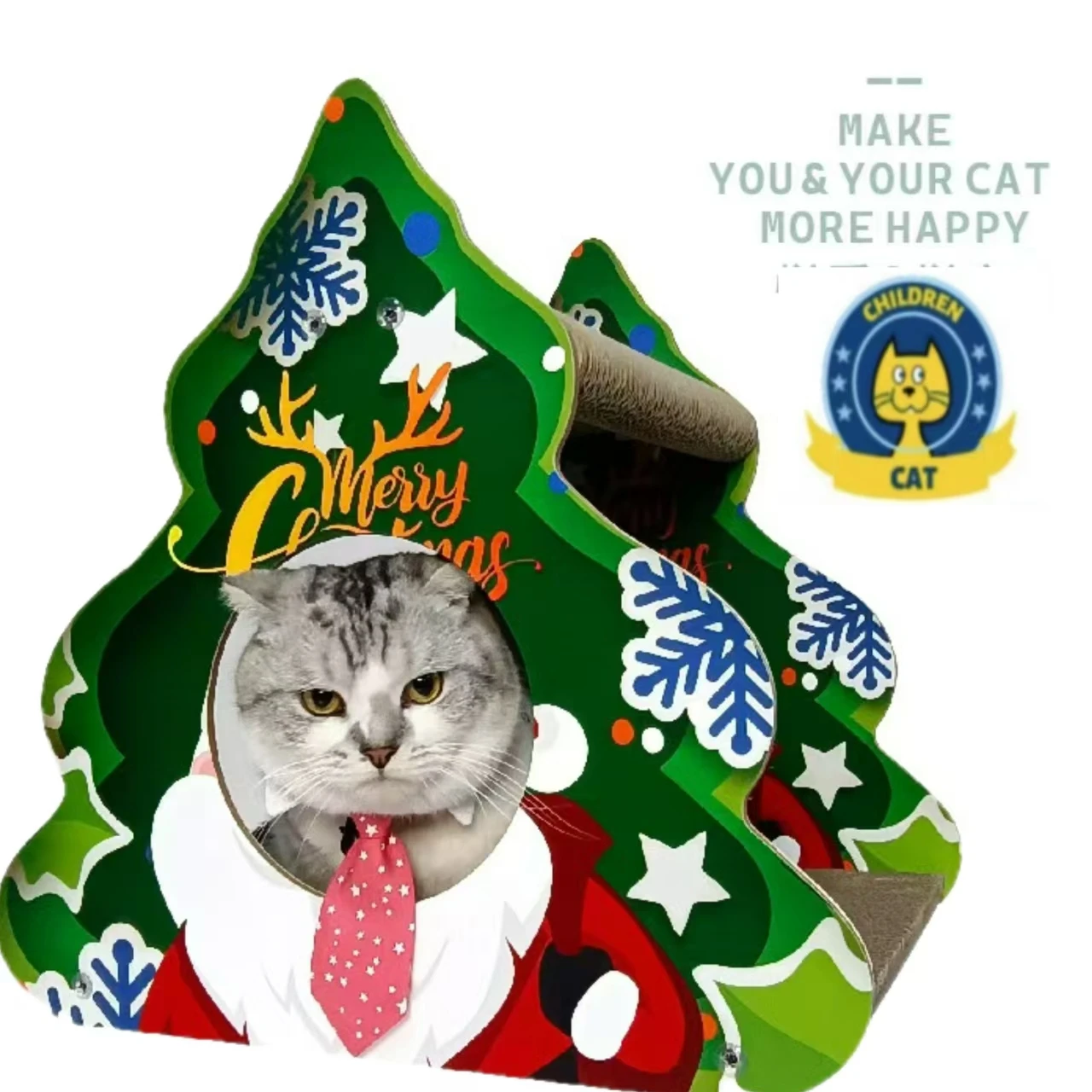 The latest Halloween and Christmas replaceable corrugated paper cat scratching board pet toys in the factory in 2024