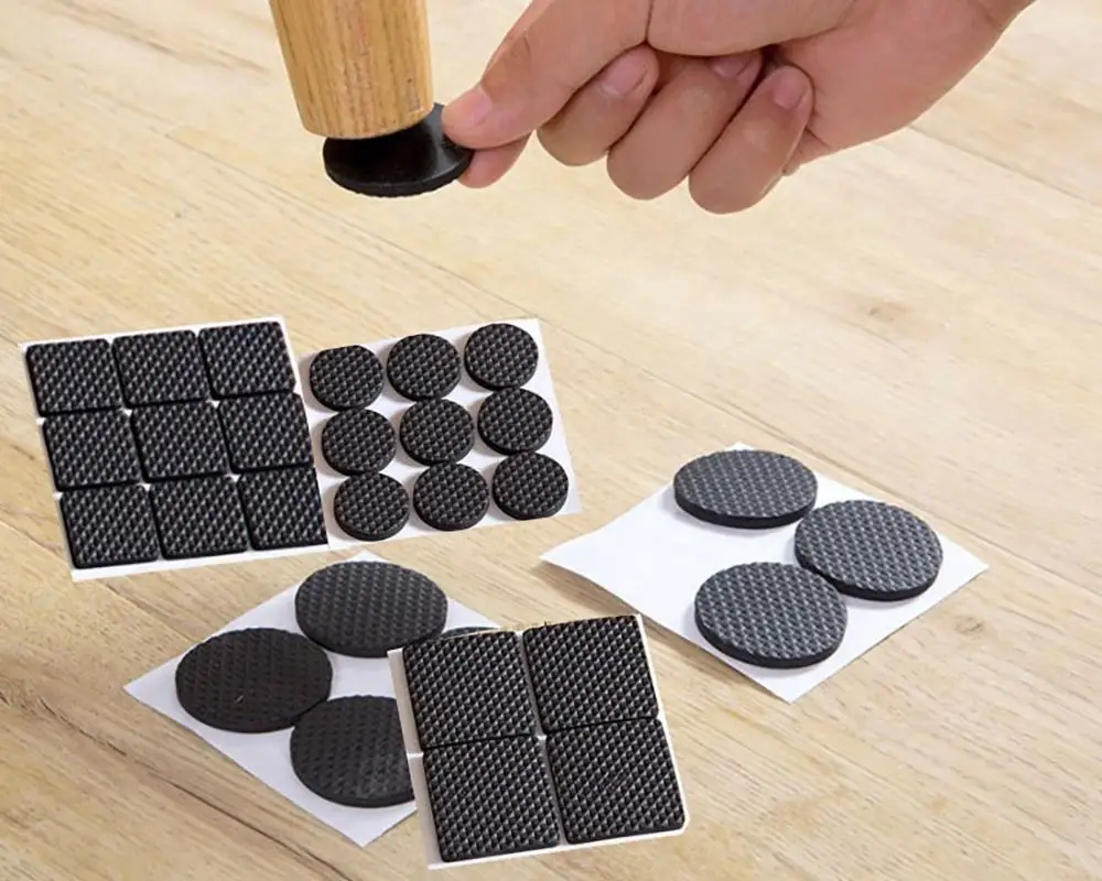 Hyderon Universal Self Adhesive Sticky Anti-Slip Floor Protector Furniture Feet Leg Felt Mat Rubber Pads For Chair Table