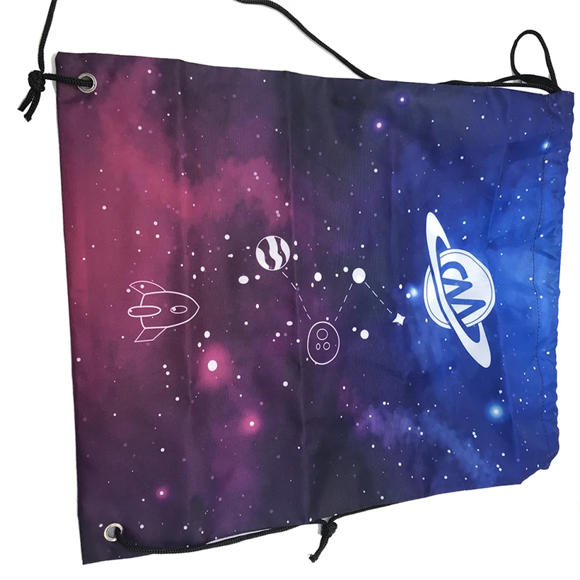  Custom logo canvas bag gym silk satin plastic sublimation waterproof large breathable sports drawstring