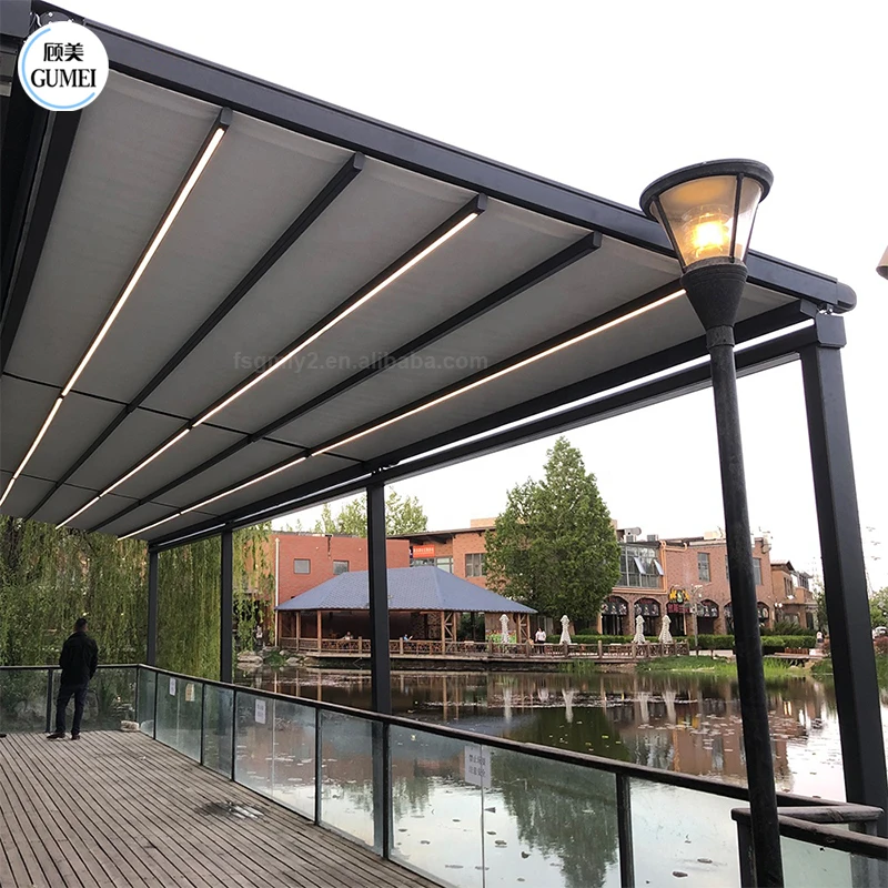 High Quality PVC Waterproof Pergola Balcony Folding Retractable Roof Systems for Garden