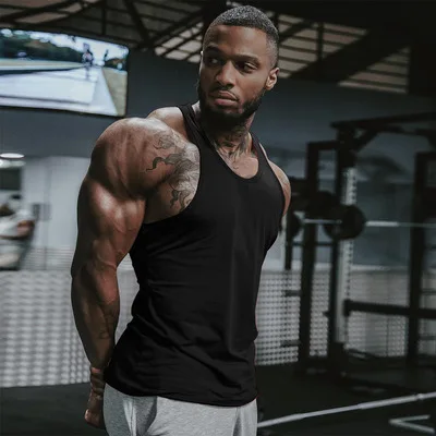 
Custom wholesale combed cotton mens sportswear sleeveless fitness tank top 