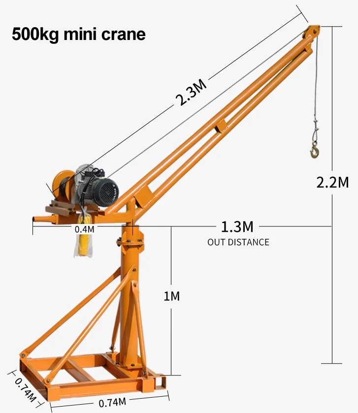 New model portable lift ratchet mini truck mounted crane with best price Construction Lifting Mini Crane 360 degree