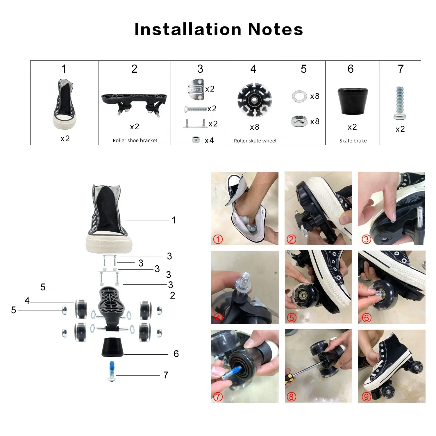 
Adult men and women canvas double row roller skates color light roller skates four wheels 