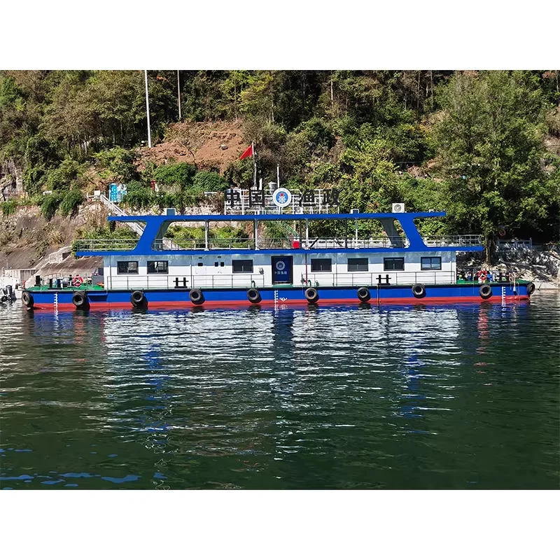 Luxury customized Complete functional facilities Pontoon Boat for Docking ship