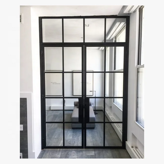 Modern Metal Doors Internal Crittall Doors Room Divider Indoor Swing Glass Wall Steel Door