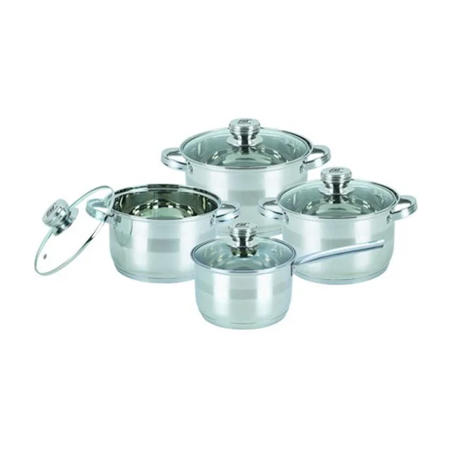 Unique 50 Litres Cookware Stainless Steel Kitchen Star Cookware Sets Induction Pots and Pans Non-stick Cookware Set