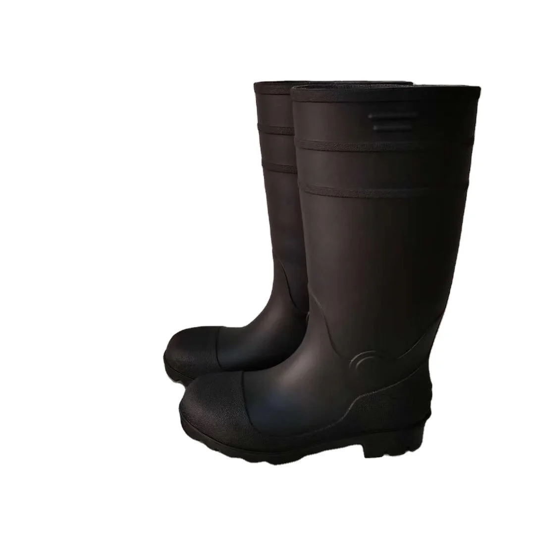 Personal Protection Rubber Rain Shoes for Men RainBoots PVC Gumboots  safety Black Chemical Protective Boots