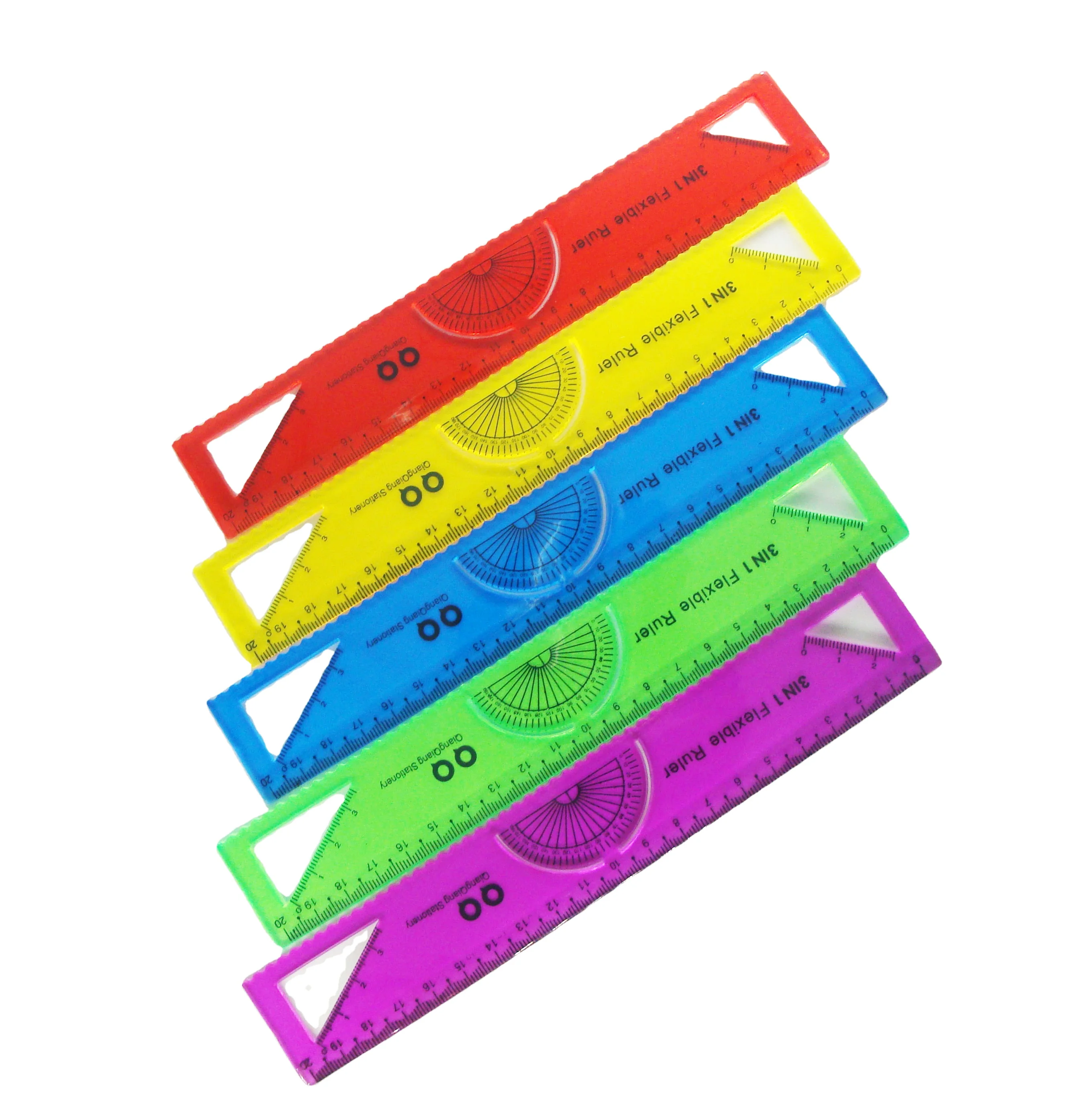 
New Arrival PVC colour student multifunction 20cm Straight flexible Ruler 