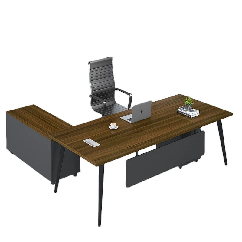 
Executive manager table L shape office furniture modern computer glass office desk 